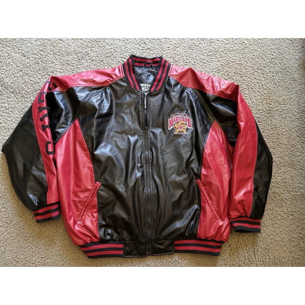 Steve & Barry’s 2XL XXL University Of Maryland Terrapins Pleather Jacket Nr Mt